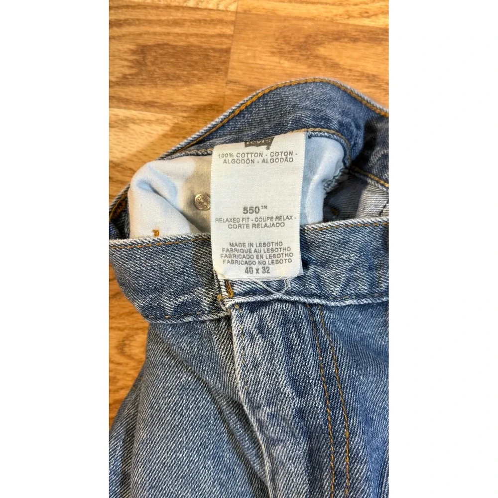Levis 550 Relaxed Fit Mens Jeans 40x32 Medium Wash Blue Denim Cotton 550-0216